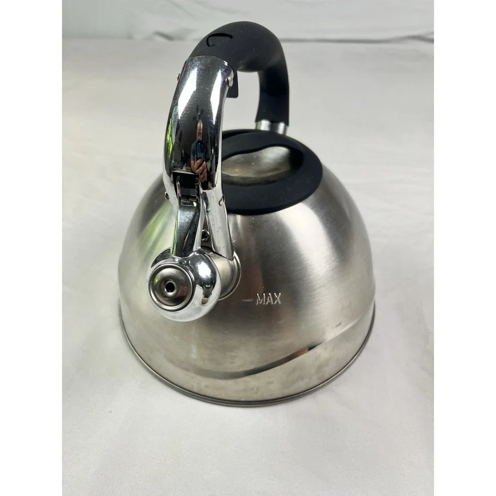 Masterclass Premium  Whistling Tea Kettle Bouilloire Sifflante 2.6 QT Gray Black